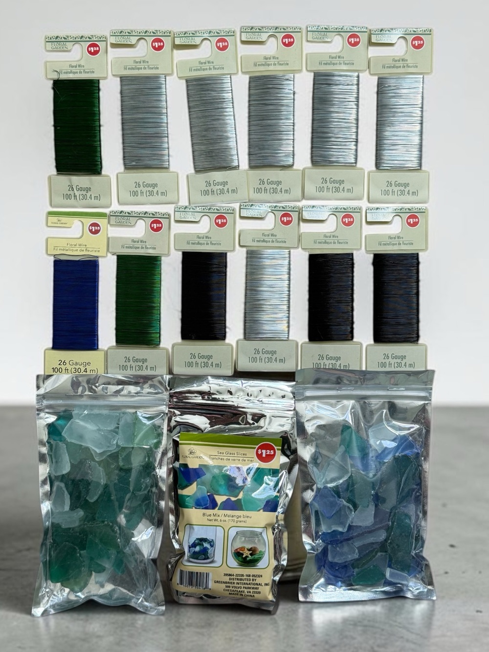 🫶🏻 Floral Assorted Craft Wire & Sea Glass Set